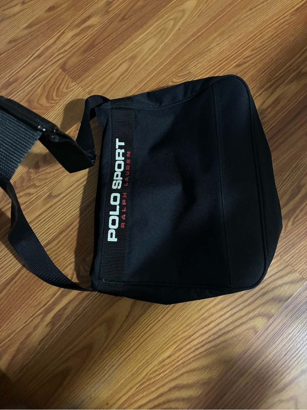 Polo by Ralph Lauren Black Polo Sport Messenger Bag with Red Logo